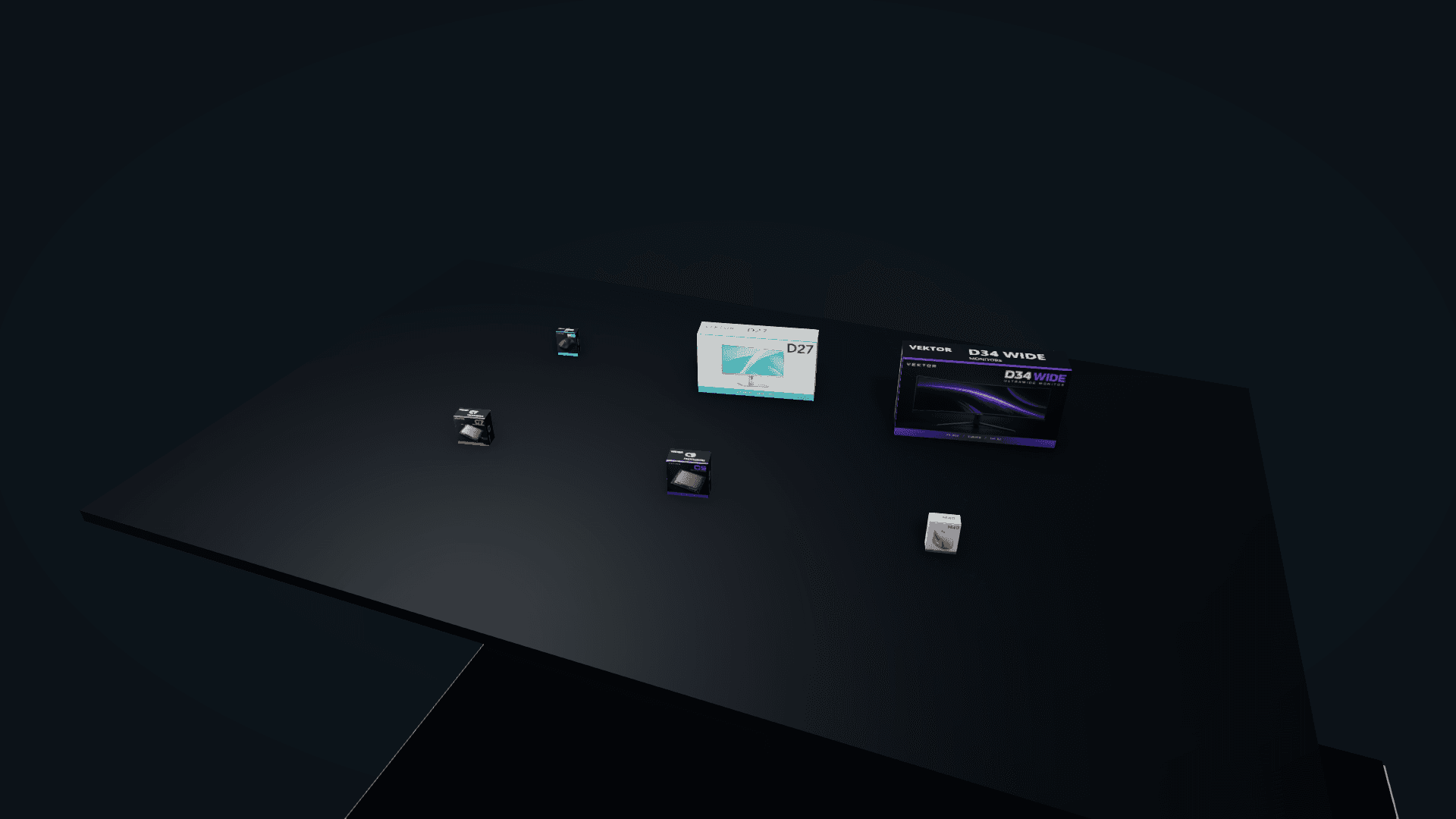 VEKTOR V4 product review scene, separate from the playable shop.